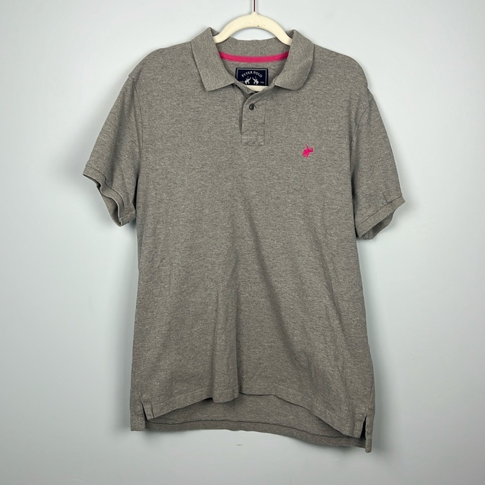 Peter Polo St Tropez XXL men’s gray short sleeve cotton polo
